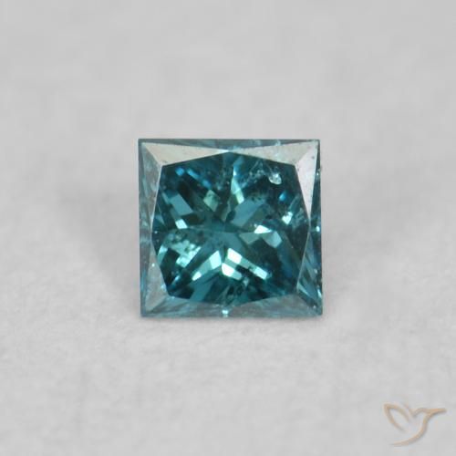 0.02ct Natural Azul Diamante, Cuadrado, VVS-VS