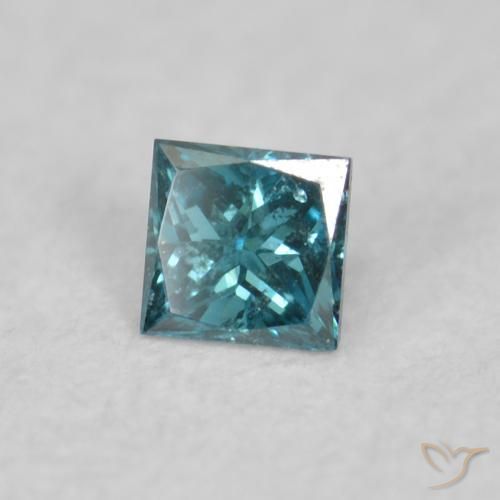 Diamante Azul natural de 0.02 ct, Cuadrado, VVS-VS