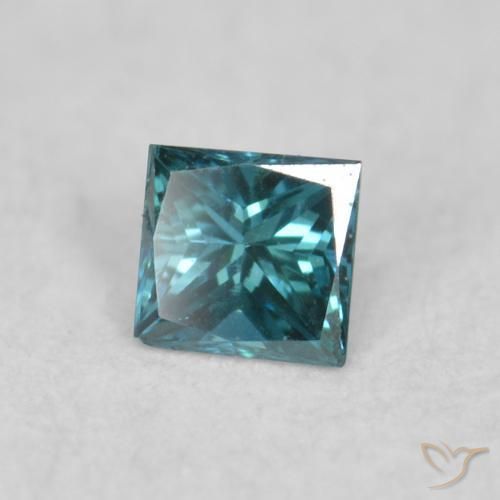 Diamante Azul natural de 0.04 ct, Cuadrado, VVS-VS