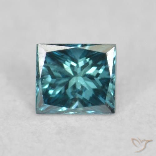 0.07ct Natural Azul Diamante, Cuadrado, VVS-VS