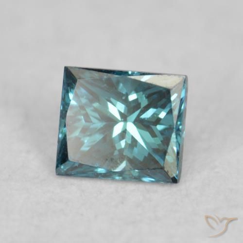 Diamante Azul natural de 0.07 ct, Cuadrado, VVS-VS