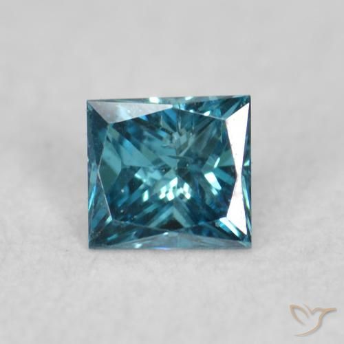 0.05ct Natural Azul Diamante, Cuadrado, VVS-VS