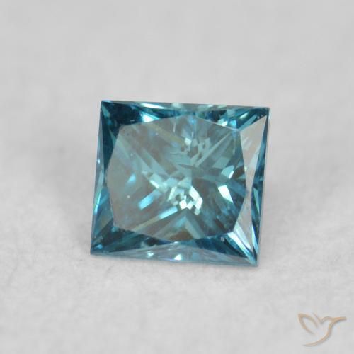Diamante Azul natural de 0.05 ct, Cuadrado, VVS-VS