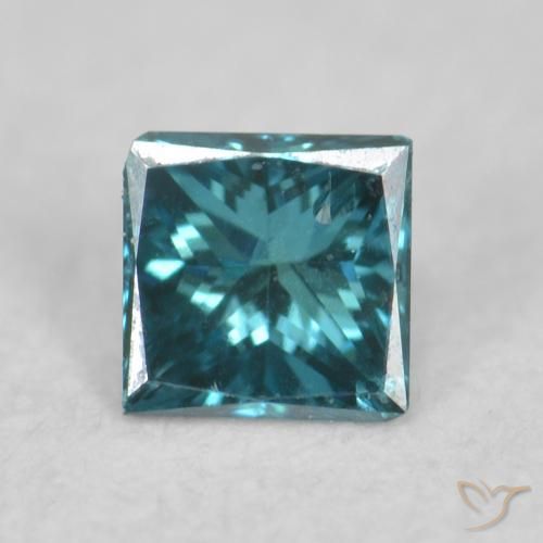 0.08ct Natural Azul Diamante, Cuadrado, VVS-VS
