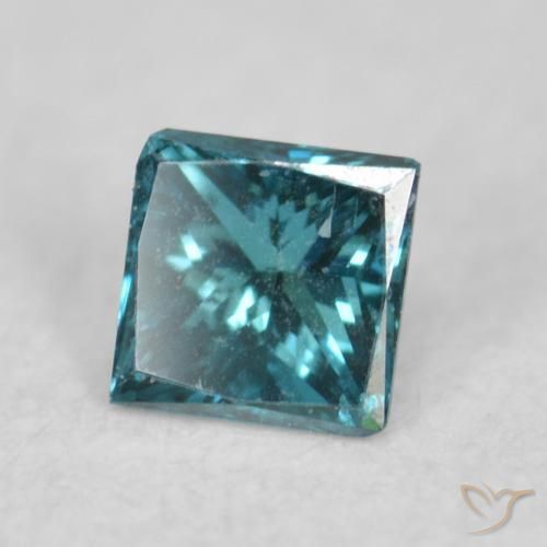 Diamante Azul natural de 0.08 ct, Cuadrado, VVS-VS