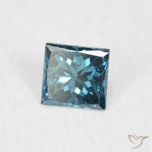 Diamante Azul natural de 0.06 ct, Cuadrado, VVS-VS