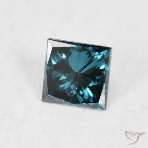 Diamante Azul natural de 0.07 ct, Cuadrado, VS-SI
