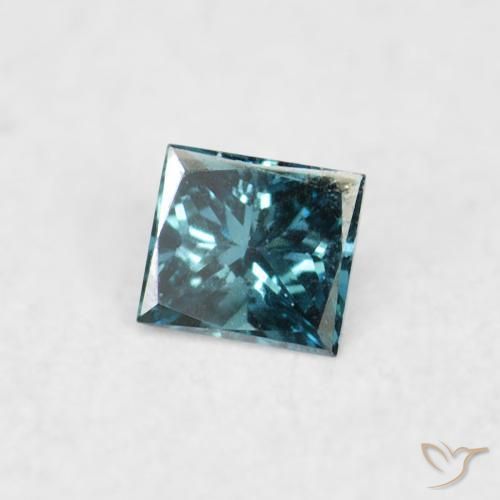 Diamante Azul natural de 0.03 ct, Cuadrado, VVS-VS