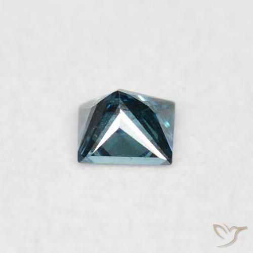 Diamante Azul natural de 0.02 ct, Cuadrado, VVS-VS