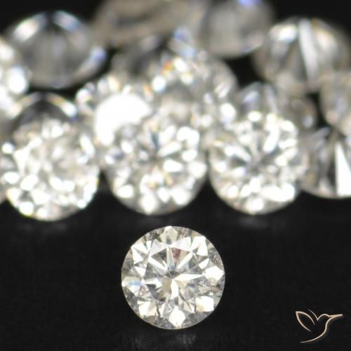 Diamante blanco natural de 0,03 ct, corte redondo, VS-SI