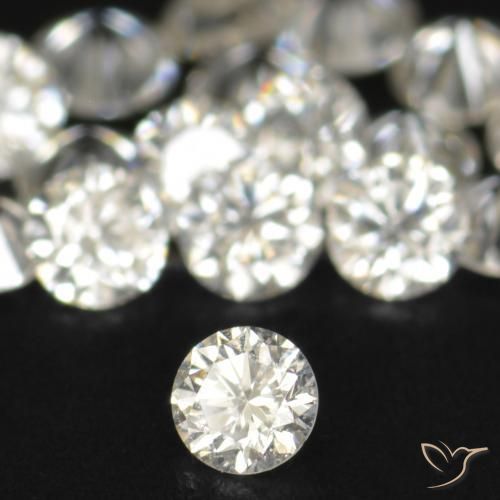 Diamante blanco natural de 0,03 ct, corte redondo, VS-SI