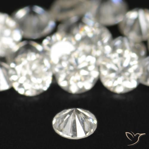 Diamante blanco natural de 0,03 ct, corte redondo, VS-SI