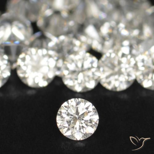 Diamante blanco natural de 0,03 ct, corte redondo, VS-SI