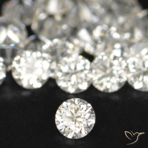 Diamante blanco natural de 0,03 ct, corte redondo, VS-SI