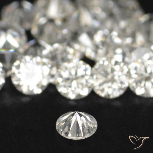 Diamante blanco natural de 0,03 ct, corte redondo, VS-SI