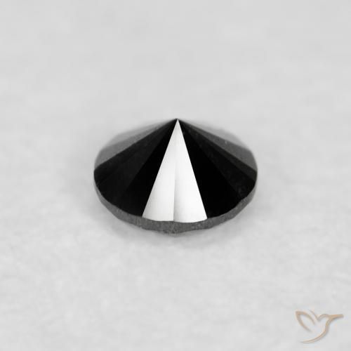 Diamante Negro natural de 0.03 ct, Redondo, Opaco