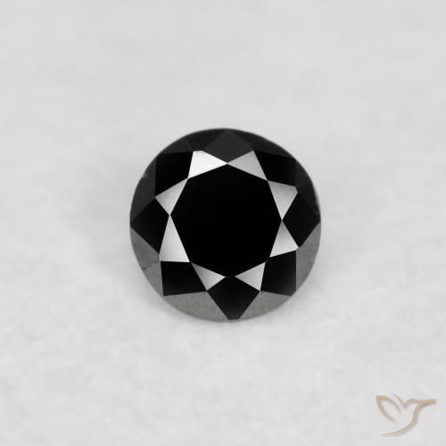 0.02ct Natural Negro Diamante, Redondo, Opaco