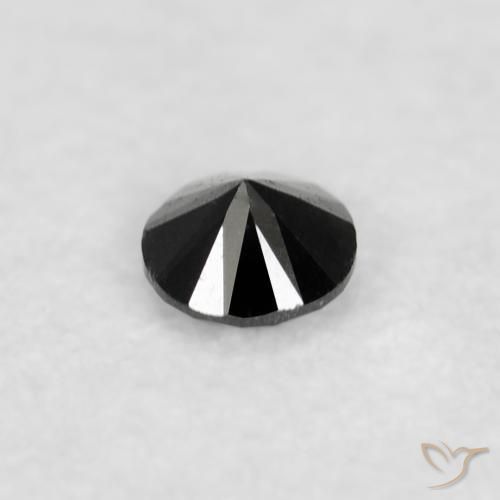 Diamante Negro natural de 0.02 ct, Redondo, Opaco