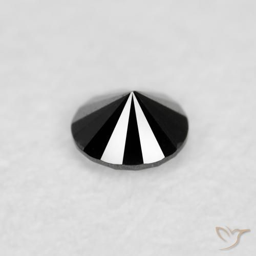 Diamante Negro natural de 0.03 ct, Redondo, Opaco