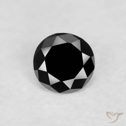 0.03ct Natural Negro Diamante, Redondo, Opaco