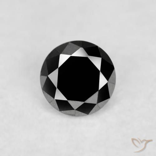 0.03ct Natural Negro Diamante, Redondo, Opaco