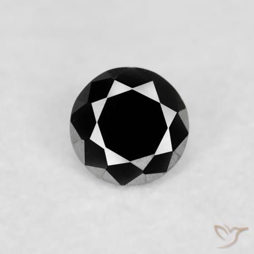 0.03ct Natural Negro Diamante, Redondo, Opaco