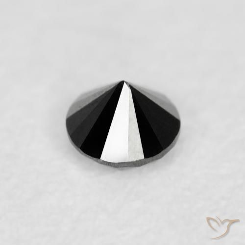 Diamante Negro natural de 0.03 ct, Redondo, Opaco