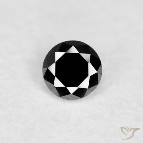 0.04ct Natural Negro Diamante, Redondo, Opaco