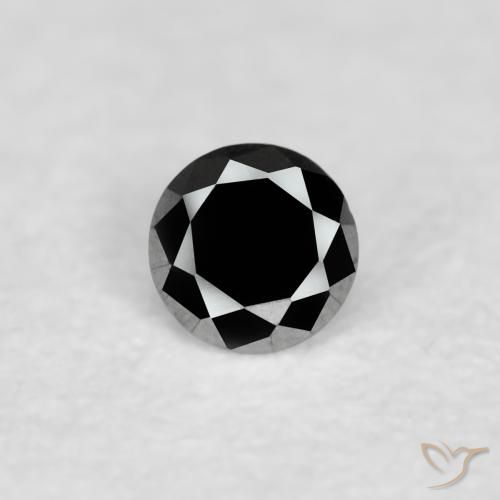 0.04ct Natural Negro Diamante, Redondo, Opaco