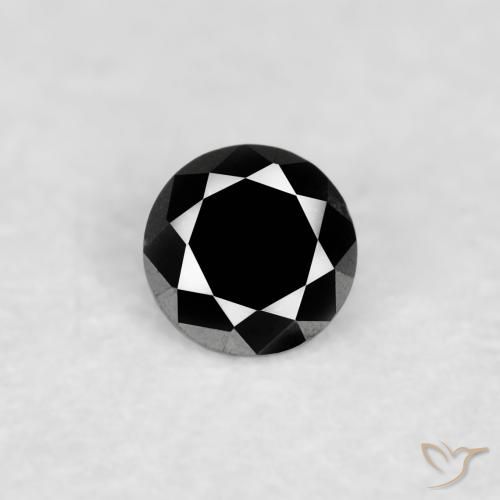 0.03ct Natural Negro Diamante, Redondo, Transparente
