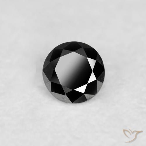 Diamante Negro natural de 0.03 ct, Redondo, Transparente