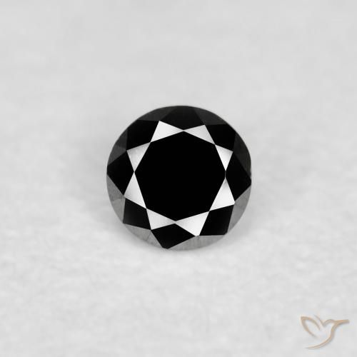 0.03ct Natural Negro Diamante, Redondo, Opaco