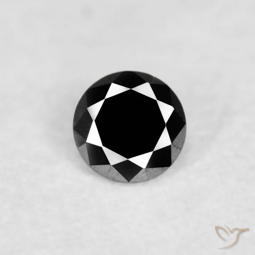 0.02ct Natural Negro Diamante, Redondo, Opaco