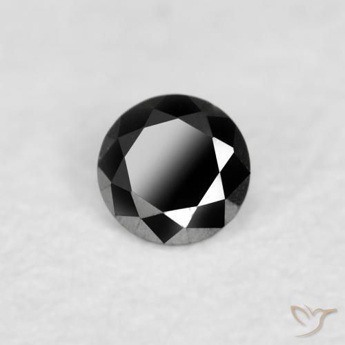 Diamante Negro natural de 0.02 ct, Redondo, Opaco