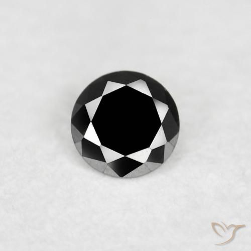 0.03ct Natural Negro Diamante, Redondo, Opaco