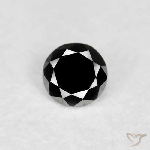 0.03ct Natural Negro Diamante, Redondo, Opaco