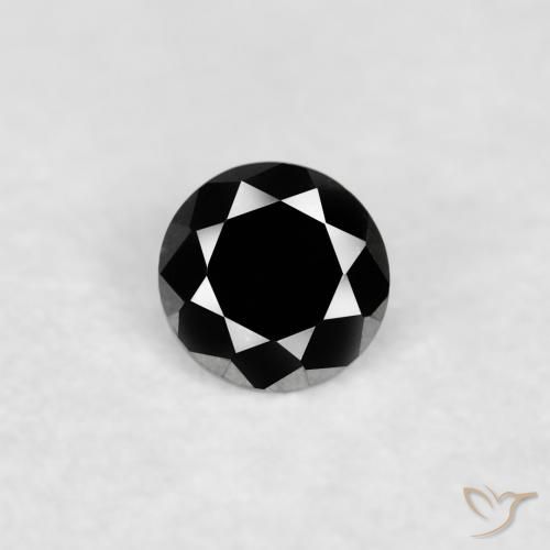 0.03ct Natural Negro Diamante, Redondo, Opaco