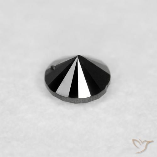 Diamante Negro natural de 0.02 ct, Redondo, Opaco
