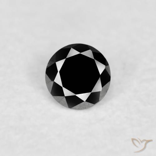 0.03ct Natural Negro Diamante, Redondo, Opaco