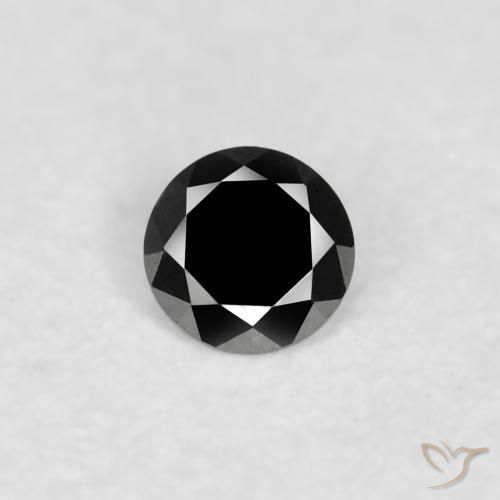 0.03ct Natural Negro Diamante, Redondo, Opaco
