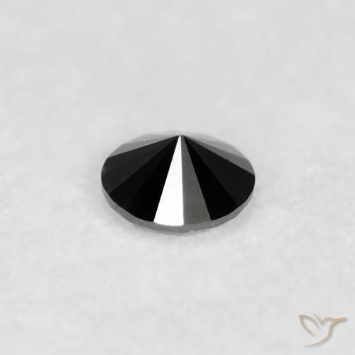 Diamante Negro natural de 0.03 ct, Redondo, Opaco