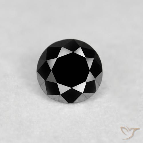 0.04ct Natural Negro Diamante, Redondo, Opaco