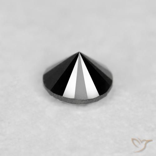 Diamante Negro natural de 0.03 ct, Redondo, Opaco