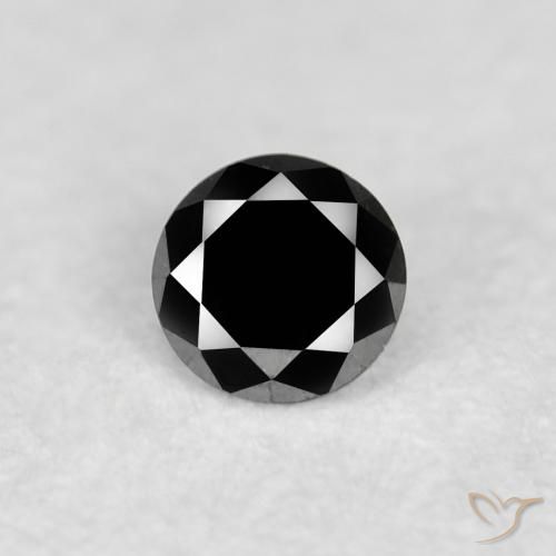 0.04ct Natural Negro Diamante, Redondo, Opaco