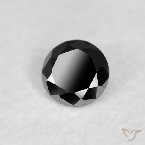 Diamante Negro natural de 0.03 ct, Redondo, Opaco