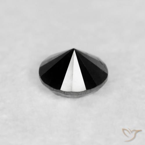Diamante Negro natural de 0.03 ct, Redondo, Opaco