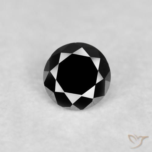 0.03ct Natural Negro Diamante, Redondo, Opaco