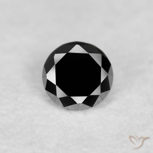 0.03ct Natural Negro Diamante, Redondo, Opaco