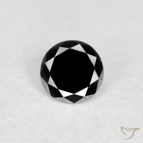 0.07ct Natural Negro Diamante, Redondo, Opaco