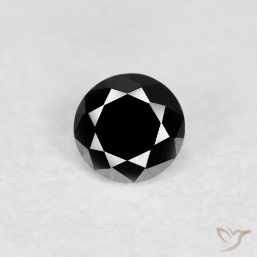 0.09ct Natural Negro Diamante, Redondo, Opaco